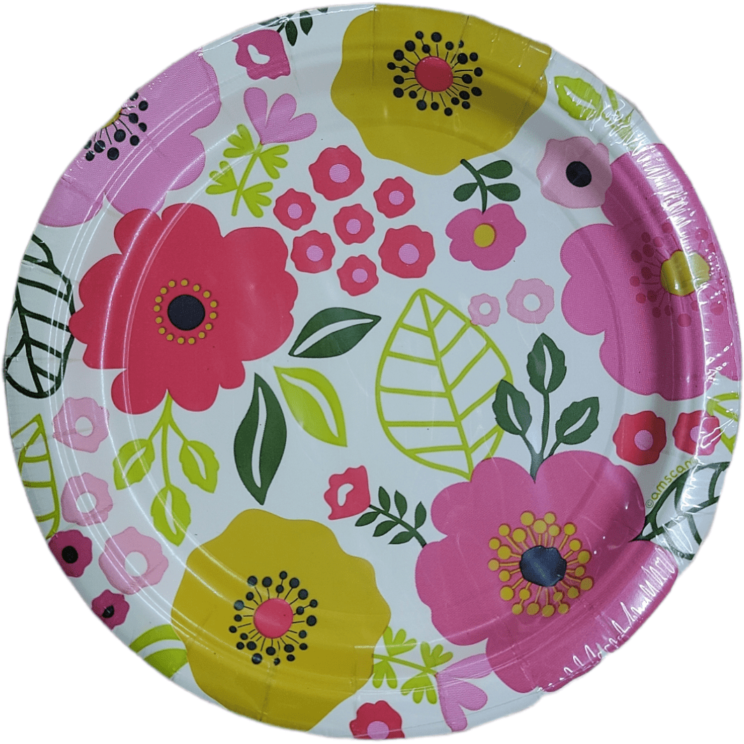 Amscan LUAU Floral Coral Dessert Plates