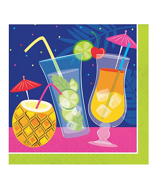 Amscan LUAU Summer Drinks Napkin - Set of 16