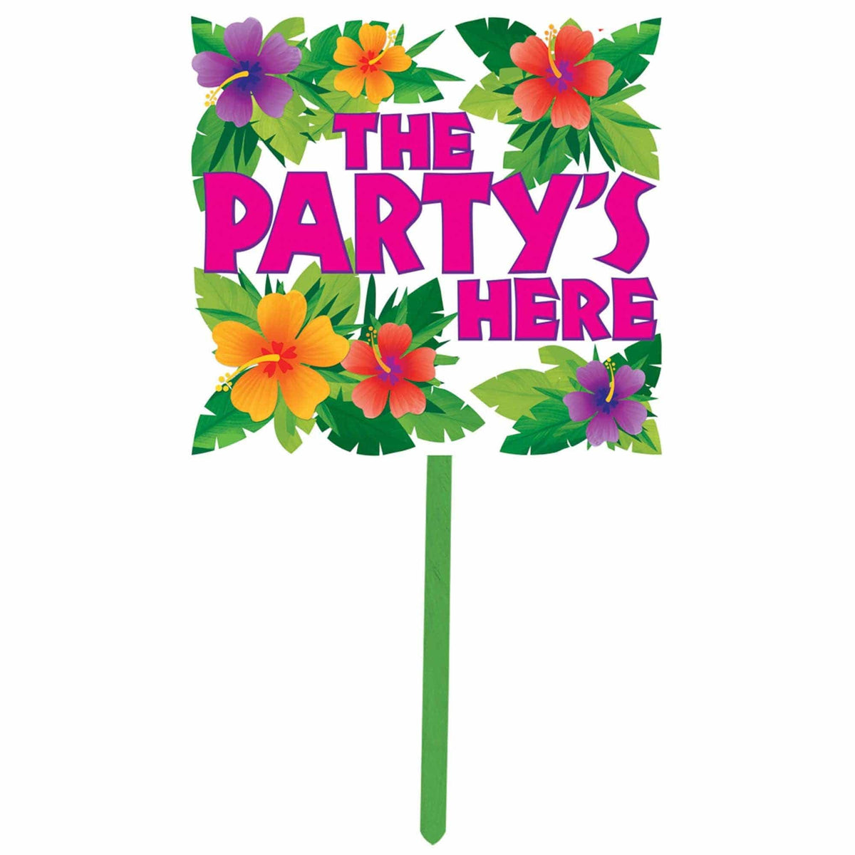 Amscan LUAU Summer Yard Sign - The Party&#39;s Here