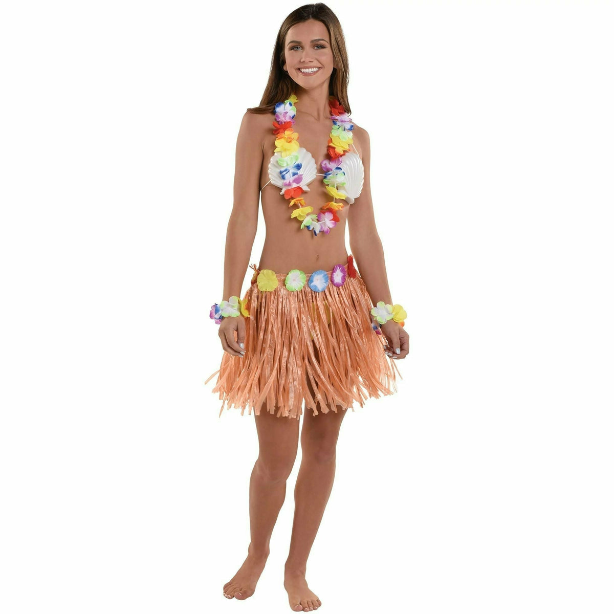 Amscan LUAU Wearables Default-Title Adult Hula Skirt Kit   Shell