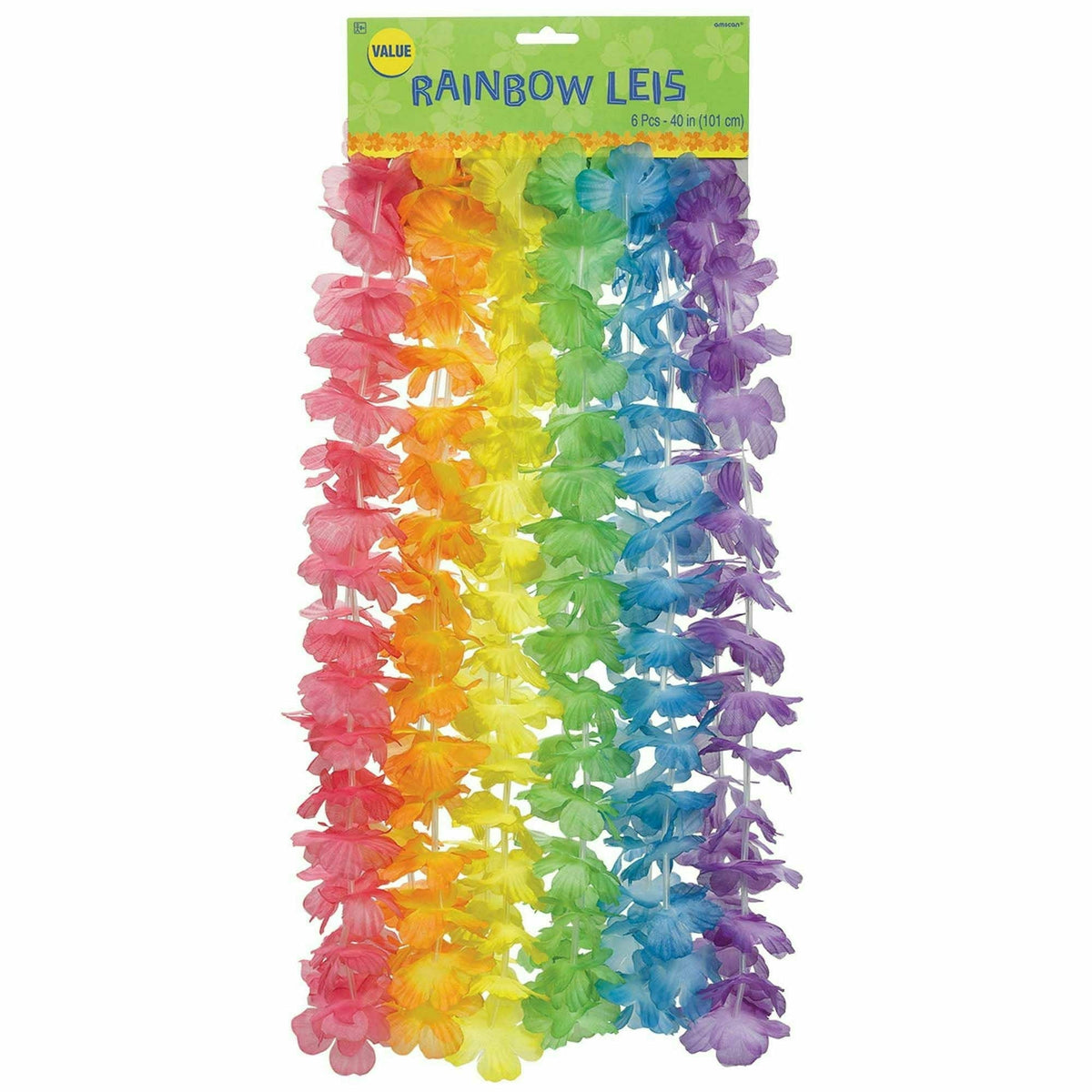 Amscan LUAU Wearables Floral Value Pack Rainbow Leis