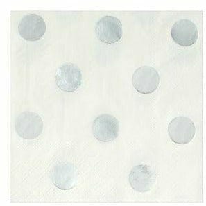 Amscan Metallic Silver Polka Dot Beverage Napkin