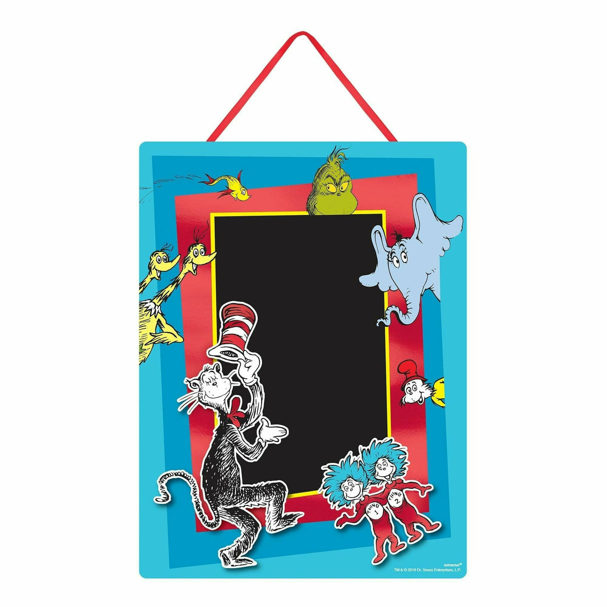 Amscan THEME: 100 DAYS OF SCHOOL Dr. Seuss Cardboard Easel Sign Chalkboard