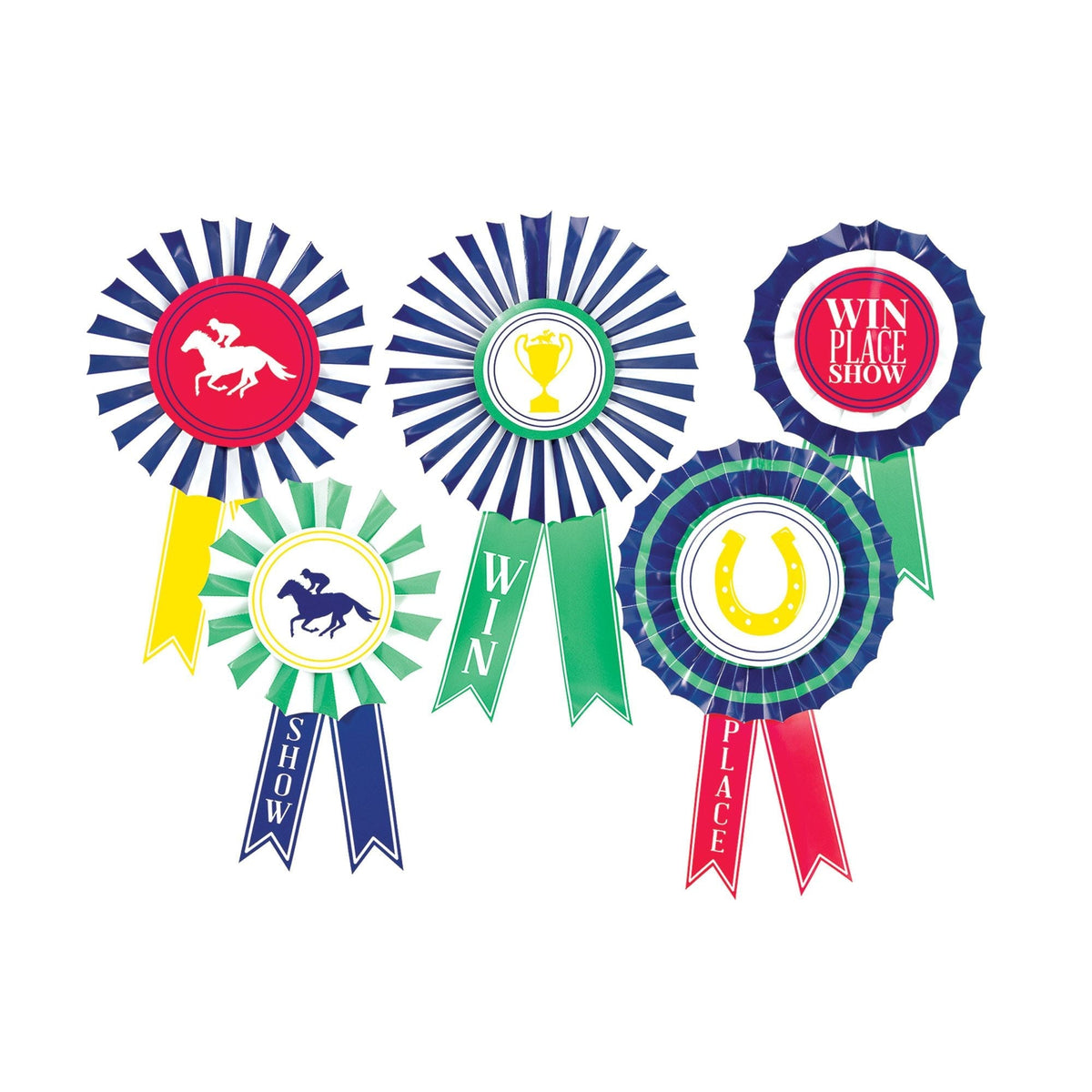 Amscan THEME Derby Day Hanging Award Ribbon Fan Décor