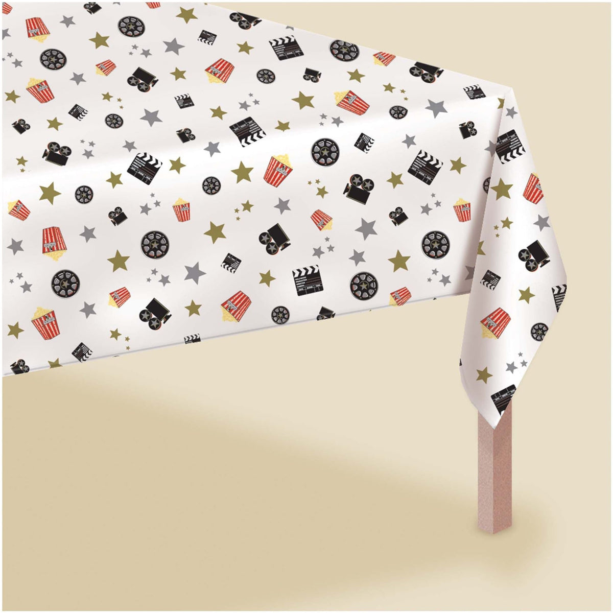 Amscan THEME: HOLLYWOOD Director&#39;s Cut Plastic Table Cover - Popcorn