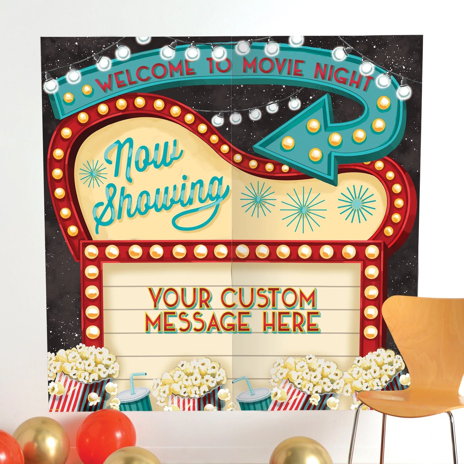 Amscan THEME: HOLLYWOOD Movie Night Customizable Back Drop