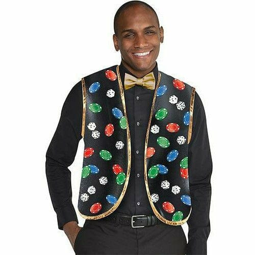 Amscan THEME Roll the Dice Casino Dealer Vest &amp; Bow Tie Set 2pc