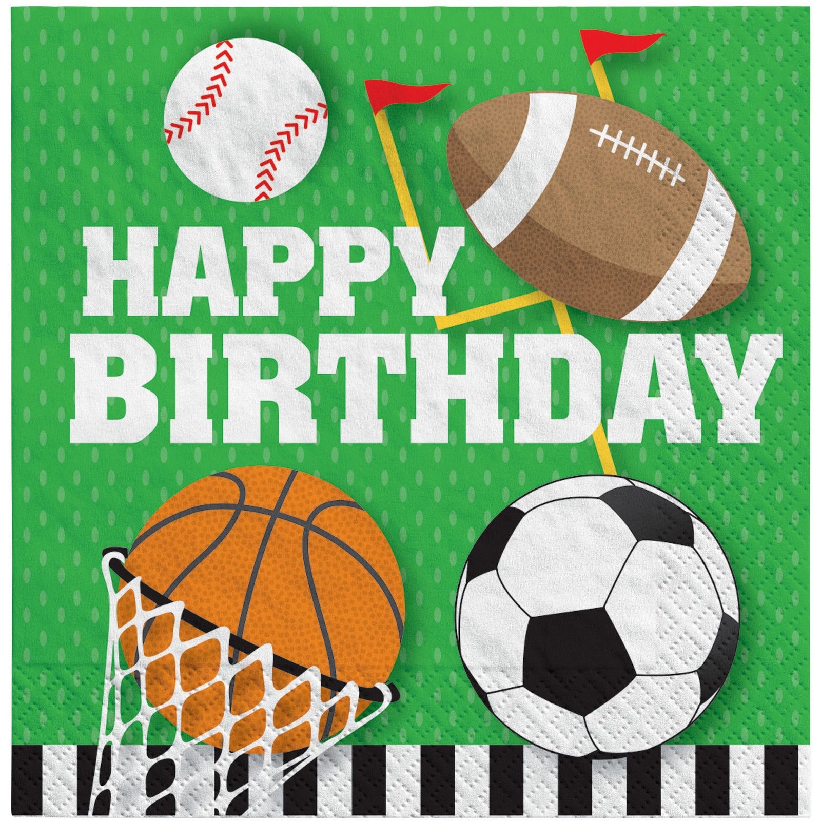 Amscan THEME: SPORTS All Star Birthday Luncheon Napkins