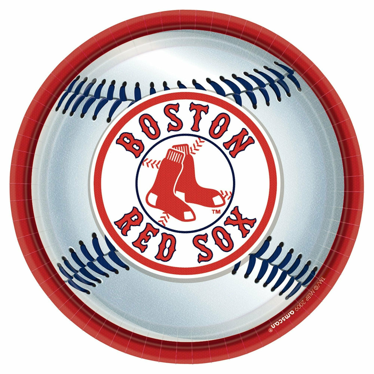 Amscan THEME: SPORTS Boston Red Sox™ Round Plates, 9&quot;