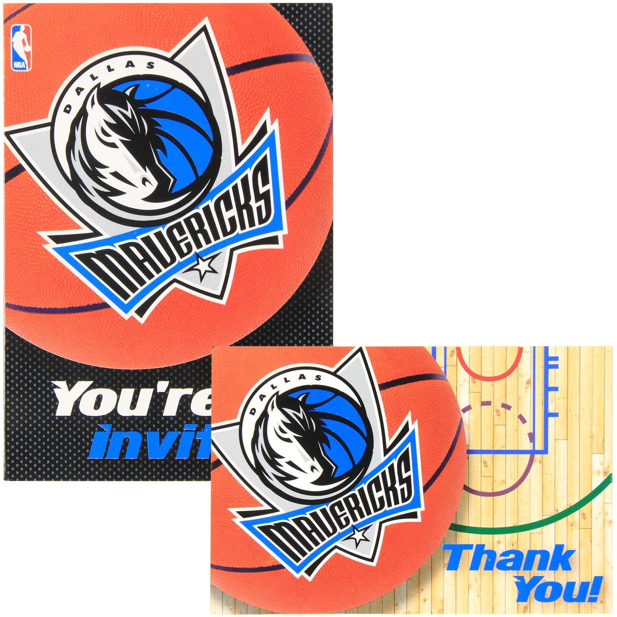 Amscan THEME: SPORTS Dallas Mavericks Invitation and Thank You Card Set