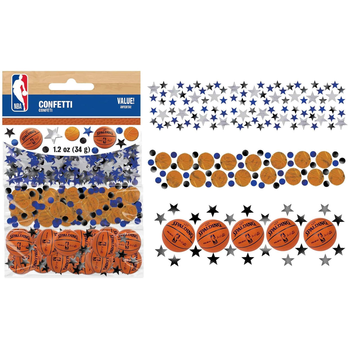 Amscan THEME: SPORTS Spalding Basketball Confetti Value Pack