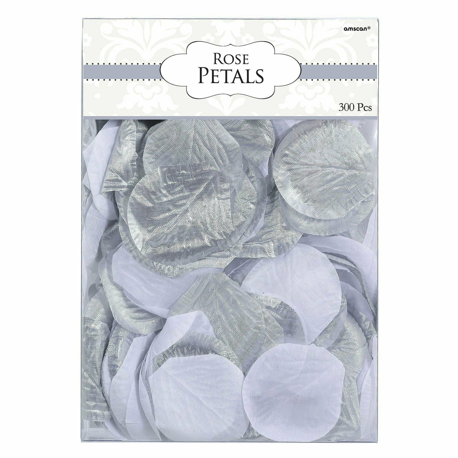 Amscan WEDDING Fabric Confetti Petals - Silver/White