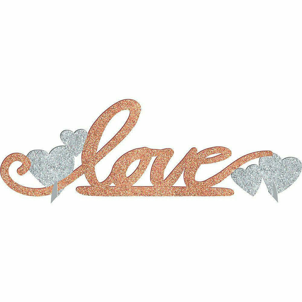 Amscan WEDDING Glitter Blush Love Table Sign