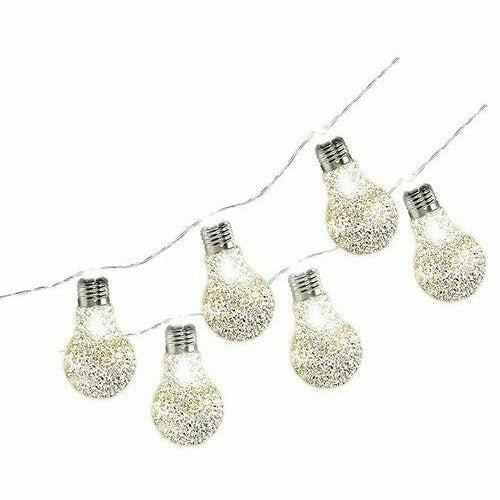 Amscan WEDDING Glitter Edison Lightbulb LED String Lights