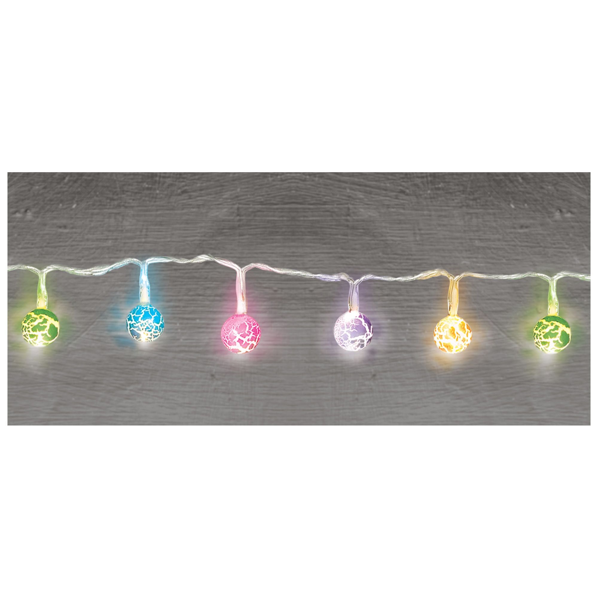 Amscan WEDDING Mini Globes Colored Crackle Battery Operated LED String Lights