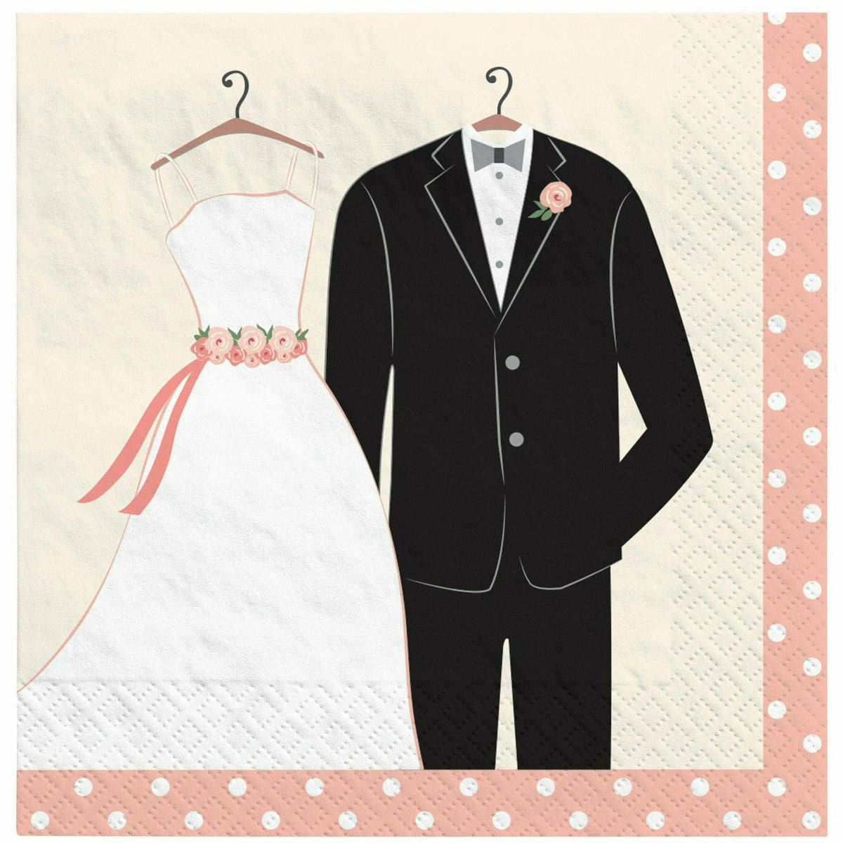 Amscan WEDDING Wedding Attire Beverage Napkins