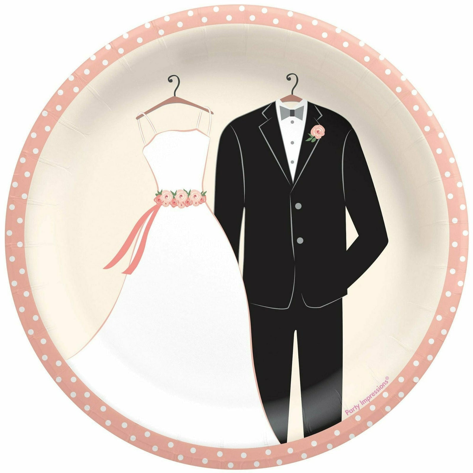 Amscan WEDDING Wedding Attire Dessert Plates