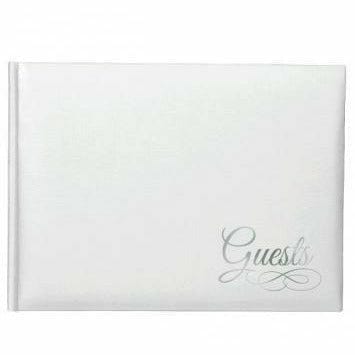 Amscan WEDDING White Guest Book w/Silver Detail