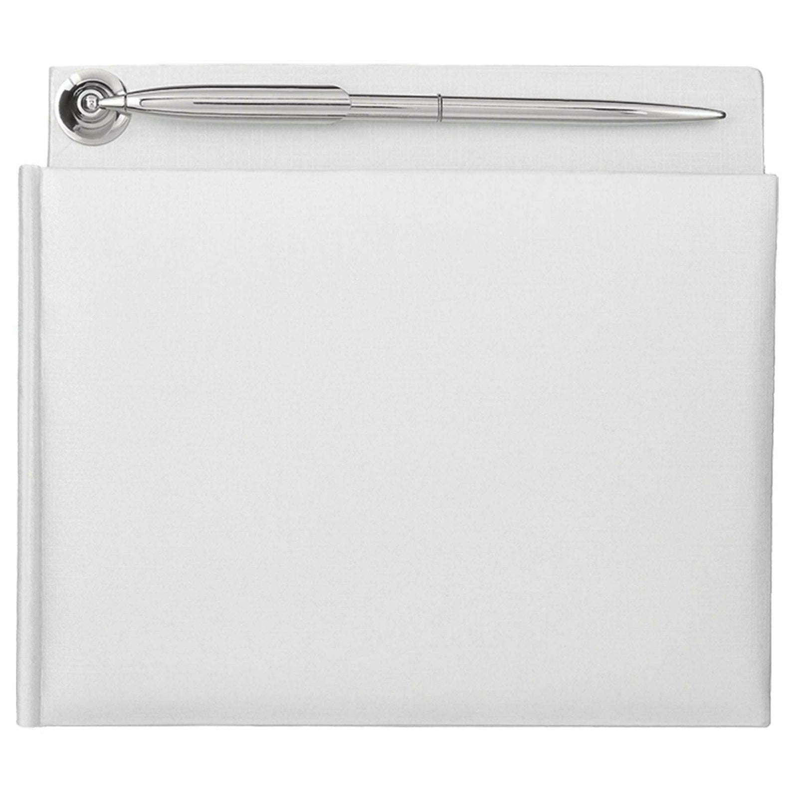 Amscan WEDDING White Pearlized Guest Book with Silver Electroplated Pen