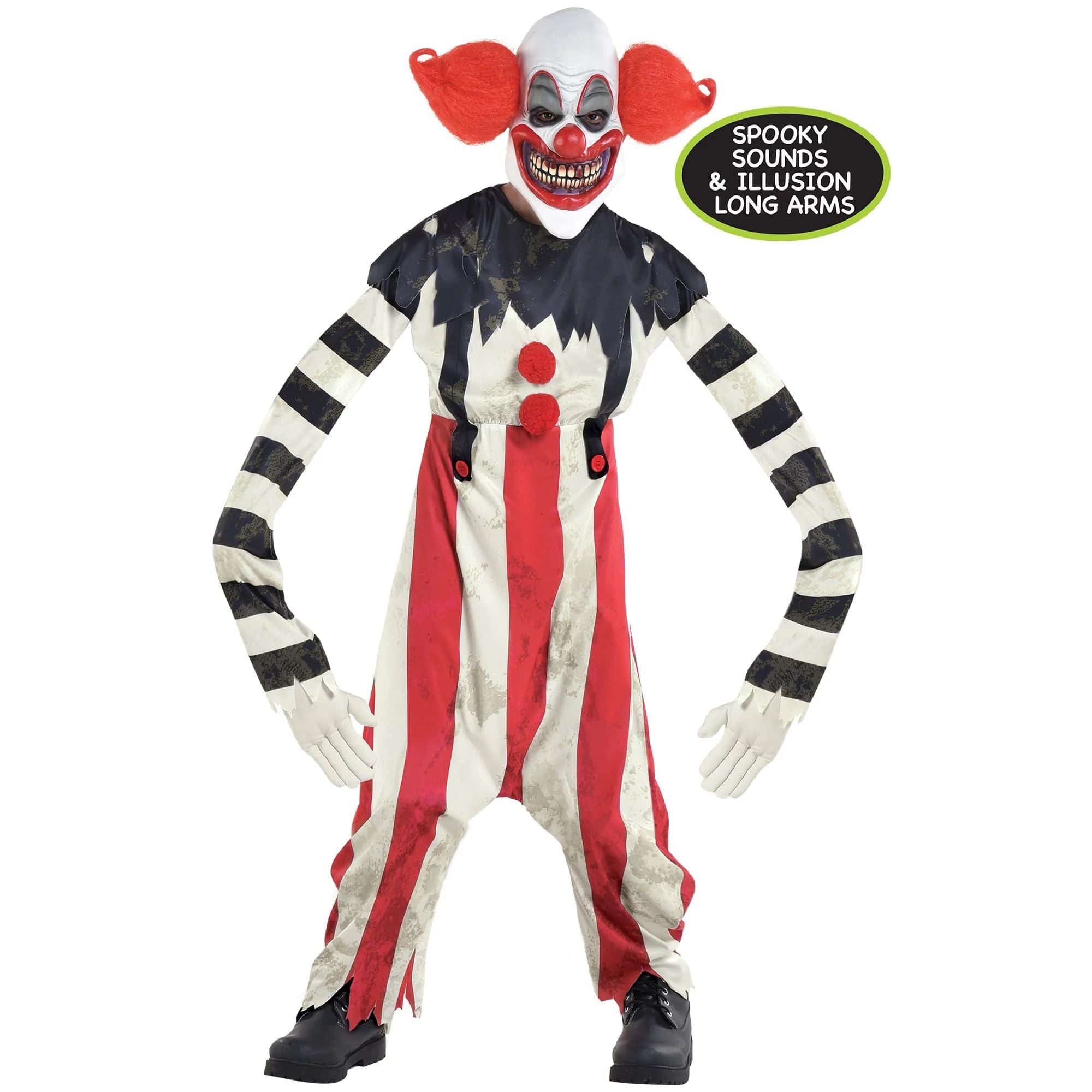 Amscan X-Large (14-16) Illusion Long Arm Creepy Clown