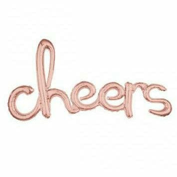 ANAGRAM BALLOONS Balloon Script Phrase &quot;Cheers&quot; Rose Gold