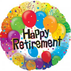 528 17" HAPPY RETIREMENT MULTICOLOR FOIL BALLOON