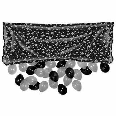 Beistle Company, INC. BALLOONS Black &amp; Silver Plastic Balloon Bag