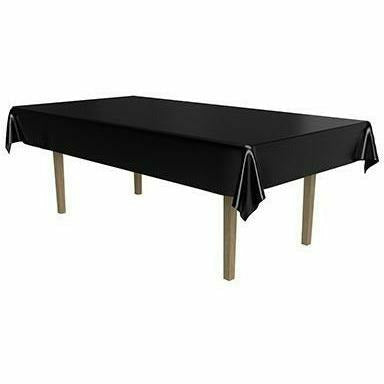 Beistle Company, INC. BASIC Plastic Black Rectangular Tablecover 54&quot; x 108&quot;