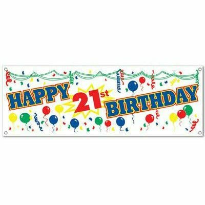 Beistle Company, INC. BIRTHDAY HAPPY 21ST BIRTHDAY BANNER