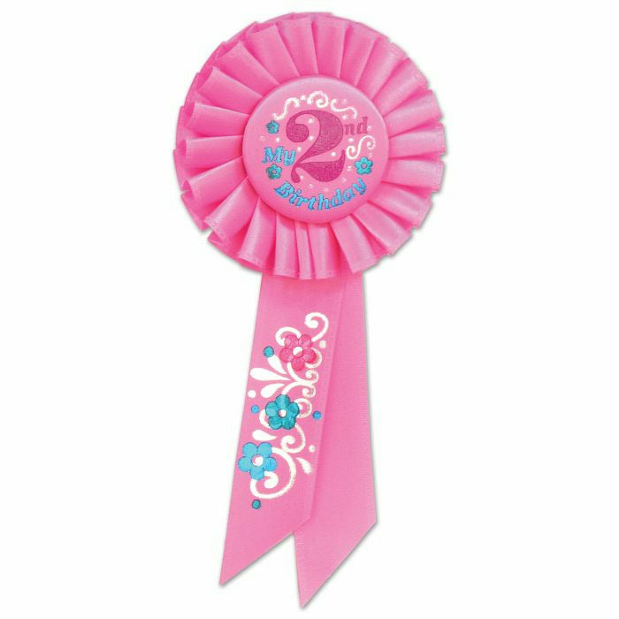 Beistle Company, INC. BOUTIQUE My 2nd Birthday Rosette (Pink) Rosette Assortment BIRTHDAY BOY