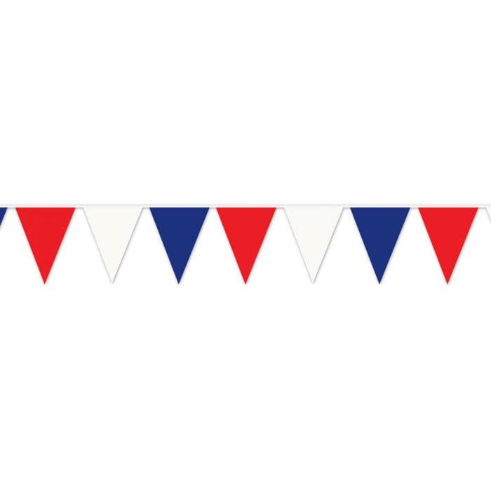 Beistle Company, INC. HOLIDAY: PATRIOTIC Red, White &amp; Blue Pennant Banner