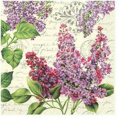 Boston International, Inc. BOUTIQUE NAPKINS LILAC LETTER CREAM LUNCH NAPKIN