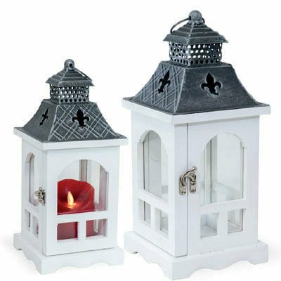 Boston International, Inc. BOUTIQUE White Fleur De Lis Lanterns