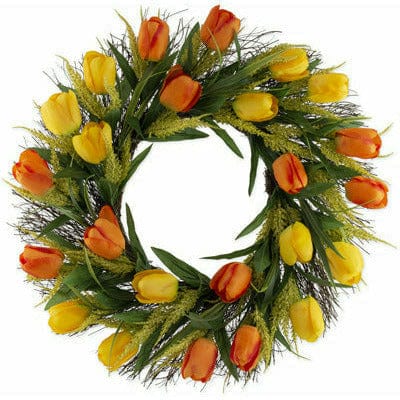 Boston International, Inc. BOUTIQUE YELLOW &amp; ORANGE TULIPS WREATH