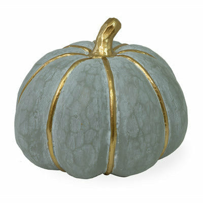 Boston International, Inc. HOLIDAY: FALL Grey and Gold Large Striped Pumpkin