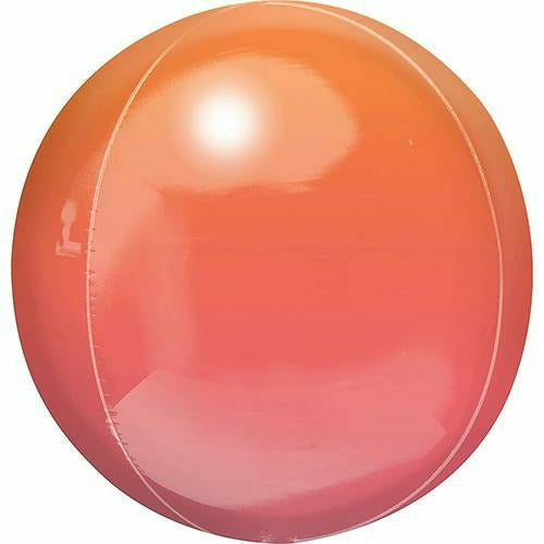 Burton and Burton BALLOONS 077 16&quot; Red &amp; Orange Ombre Orbz