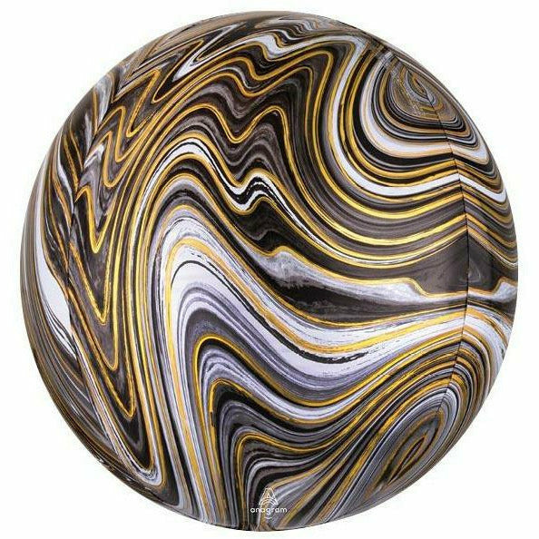 Burton and Burton BALLOONS 095 16&quot; Black Marble Orbz