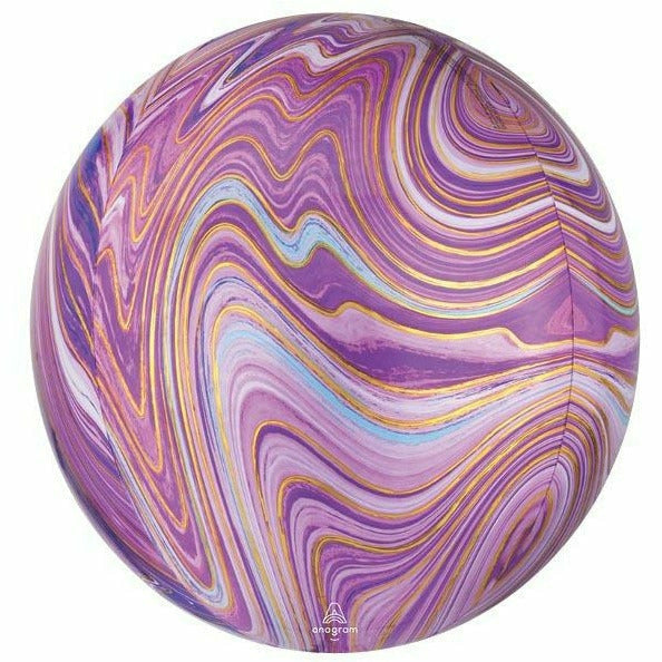 Burton and Burton BALLOONS 096 16&quot; Purple Marblez Orbz