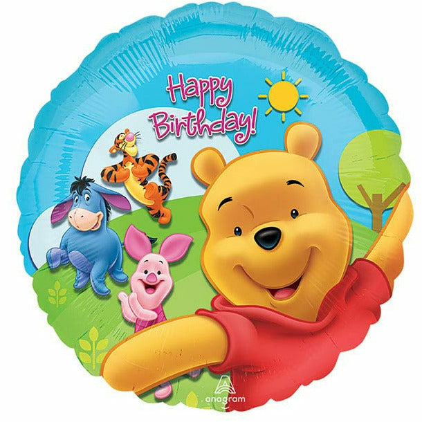 Burton and Burton BALLOONS 103 18&quot; Winnie-The-Pooh Happy Birthday Foil Balloon