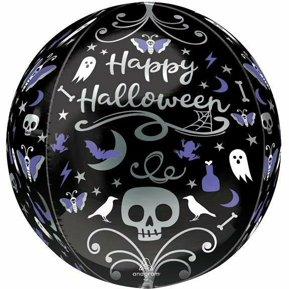 Burton and Burton BALLOONS 16&quot;PKG ORBZ MOONLIGHT HALLOWEEN