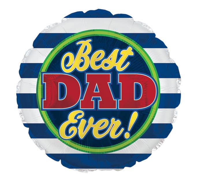 Burton and Burton BALLOONS 17&quot; BEST DAD EVER NAVY STRIPES FOIL BALLOON