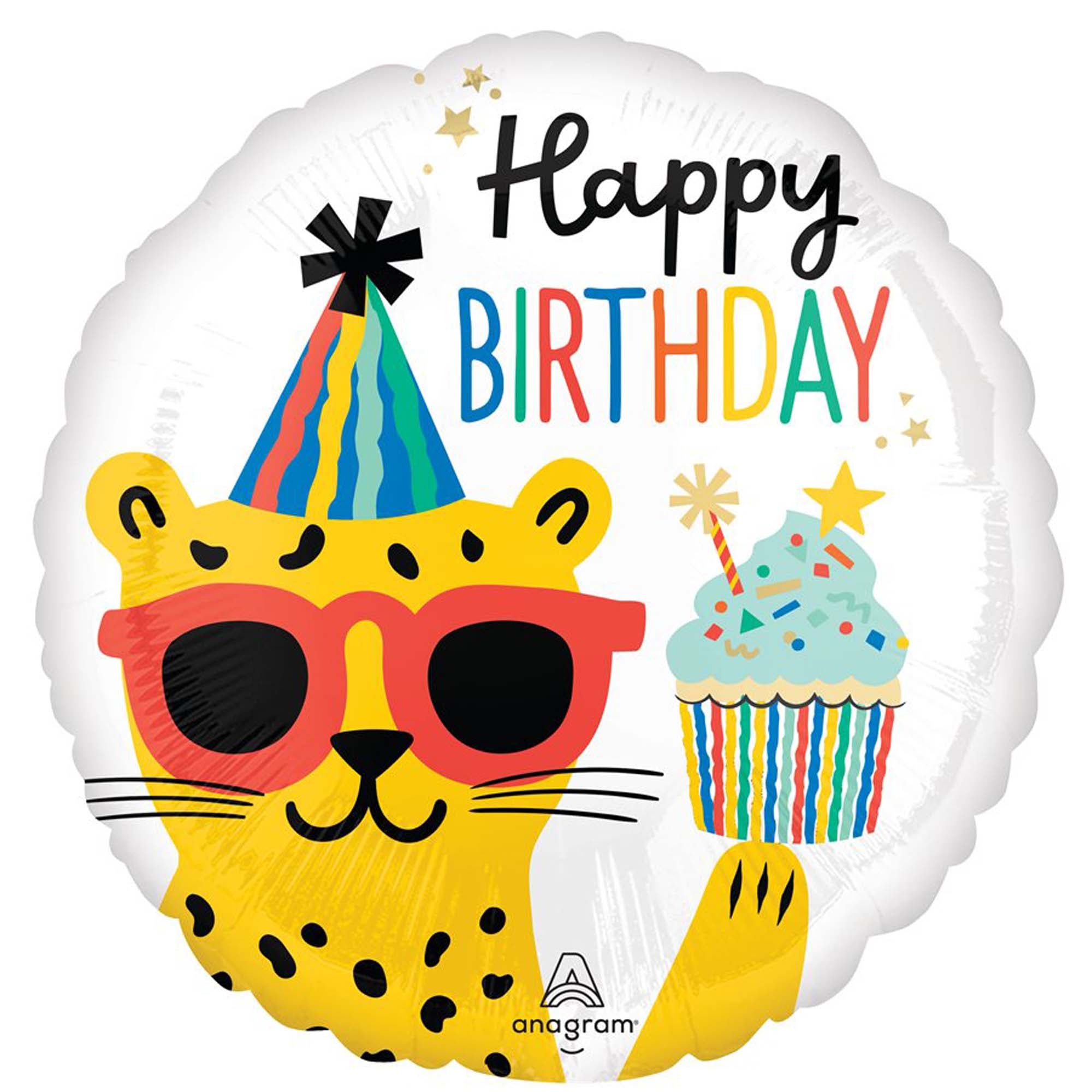 Burton and Burton BALLOONS 17" Cheetah Happy Birthday foil ballon