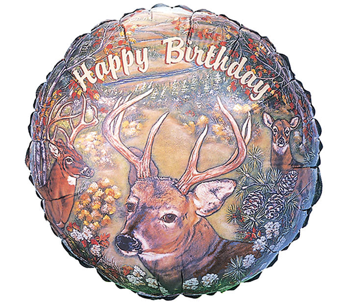 Burton and Burton BALLOONS 17&quot; Deer Scene Happy Birthday Foil Balloon