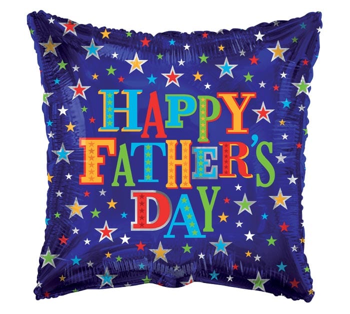 Burton and Burton BALLOONS 17&quot; HAPPY FATHER&#39;S DAY STARS ON BLUE