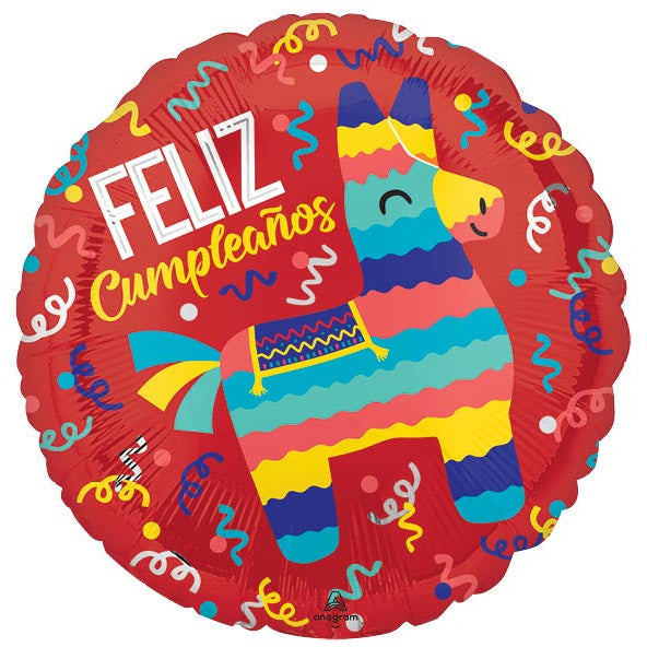 Burton and Burton BALLOONS 17&quot;PKG FELIZ CUMPLEANOS FIESTA BALLOON