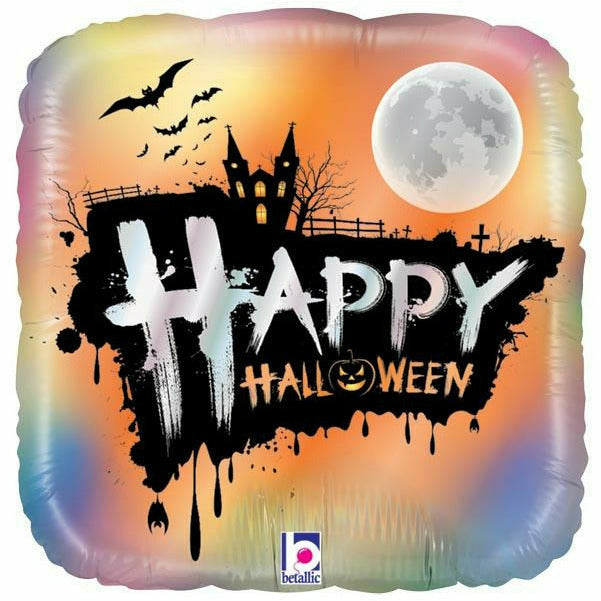 Burton and Burton BALLOONS 18" HAPPY HALLOWEEN HOLOGRAPHIC BALLOON