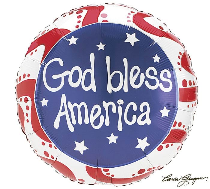 Burton and Burton BALLOONS 18&quot; PATRIOTIC GOD BLESS AMERICA BALLOON FOIL BALLOON