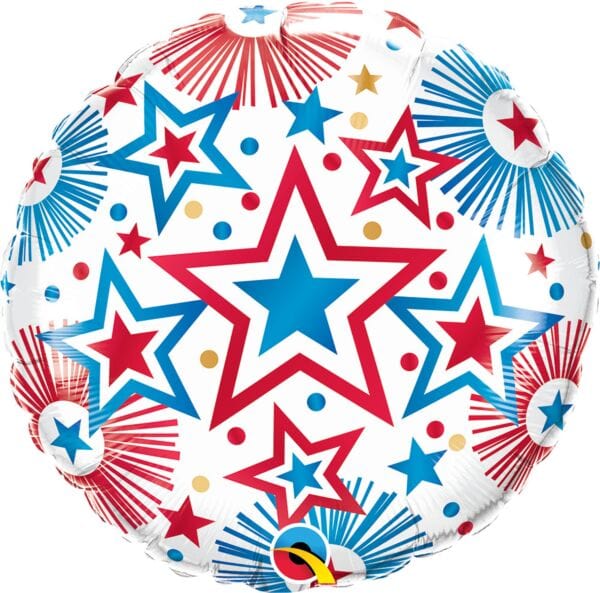 Burton and Burton BALLOONS 18" PATRIOTIC STARS FOIL BALLOON