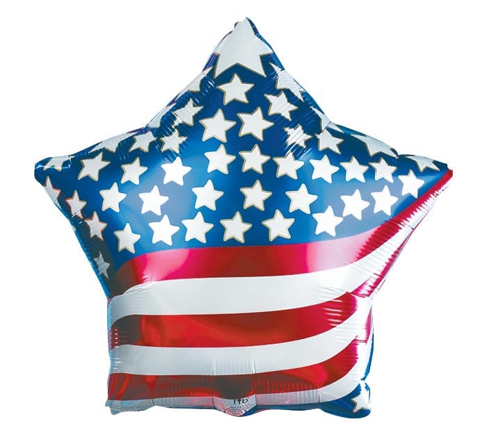 Burton and Burton BALLOONS 18&quot; PATRIOTIC STARS STRIPES FOIL BALLOON