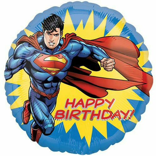 Burton and Burton BALLOONS 185 Superman Happy Birthday 17&quot; Mylar Balloon